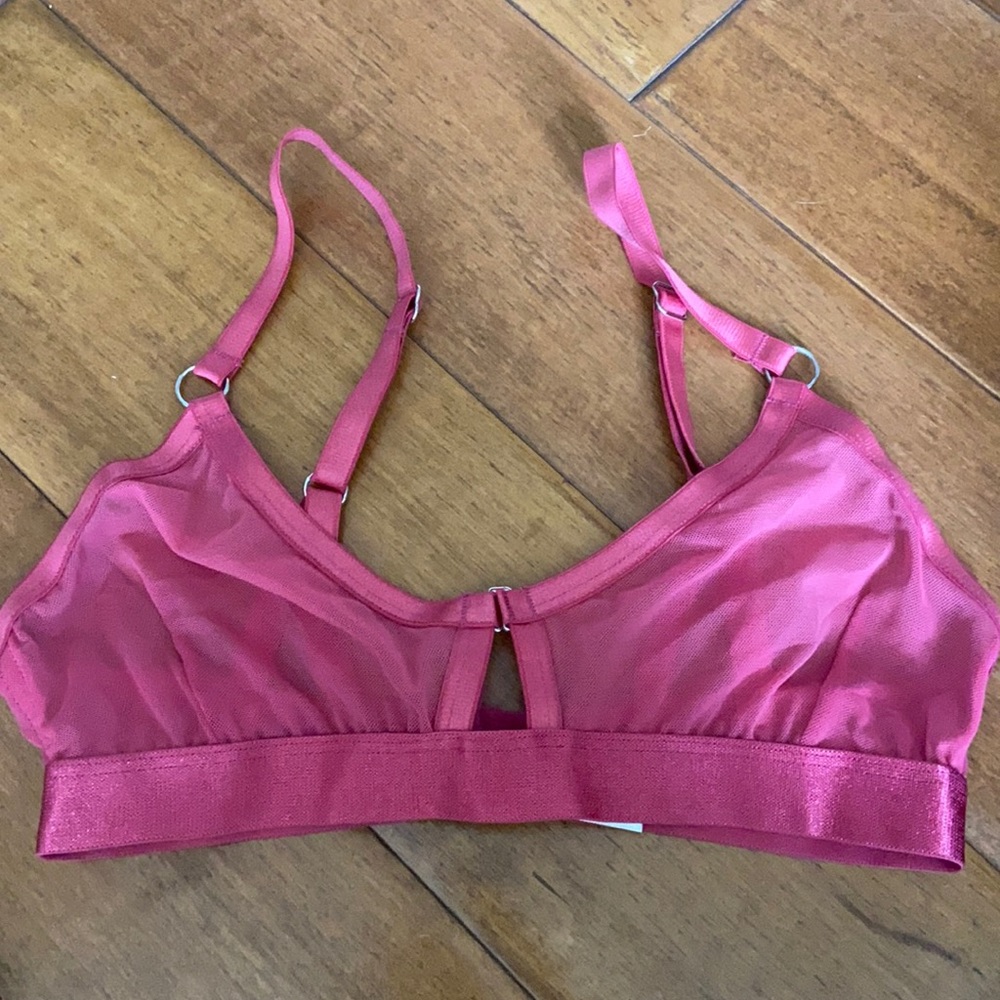 pink mesh bra top